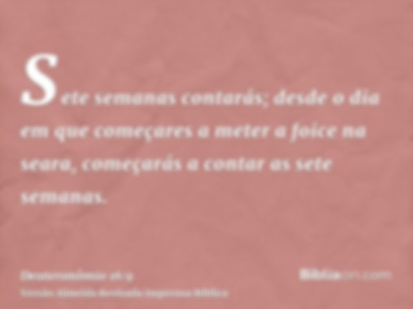 Sete semanas contarás; desde o dia em que começares a meter a foice na seara, começarás a contar as sete semanas.