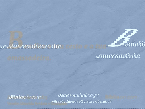 Bendito o teu cesto e a tua amassadeira.