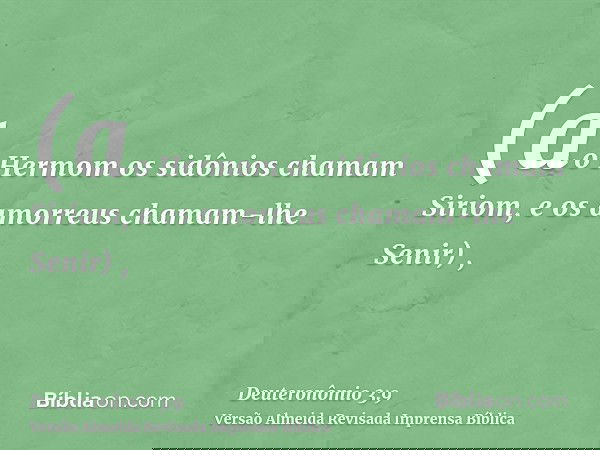 (ao Hermom os sidônios chamam Siriom, e os amorreus chamam-lhe Senir) ,