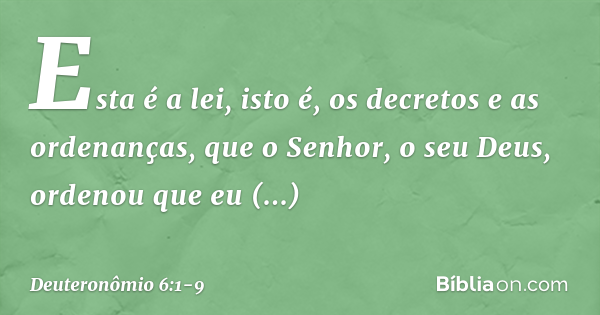 deuteronômio 6 1 9 explicação