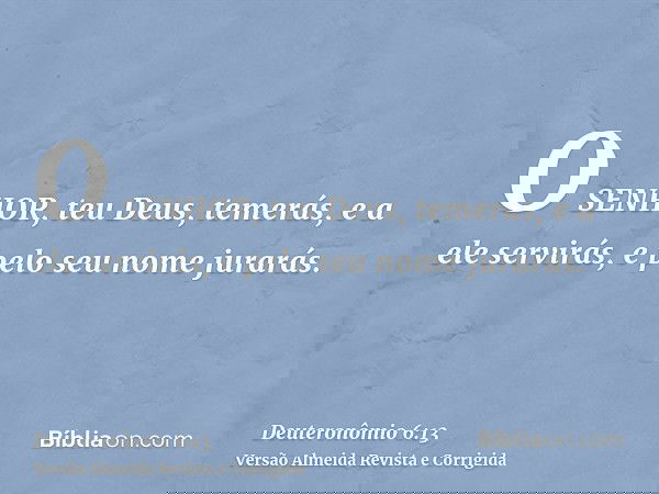 O SENHOR, teu Deus, temerás, e a ele servirás, e pelo seu nome jurarás.