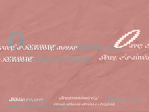 Ouve, Israel, o SENHOR, nosso Deus, é o único SENHOR.