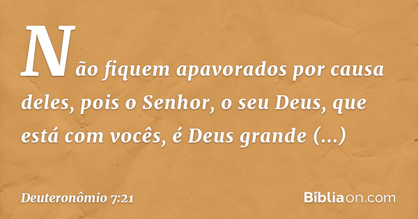 Deuteronômio 7:21 - Bíblia