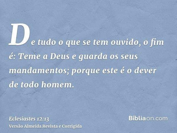 Eclesiastes 12:13 - Bíblia