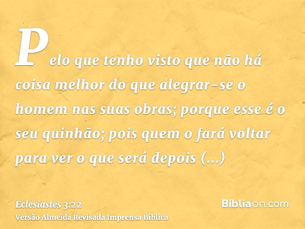 Eclesiastes 3:22 - Bíblia
