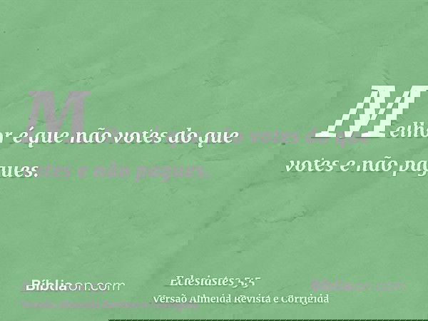 Melhor é que não votes do que votes e não pagues.