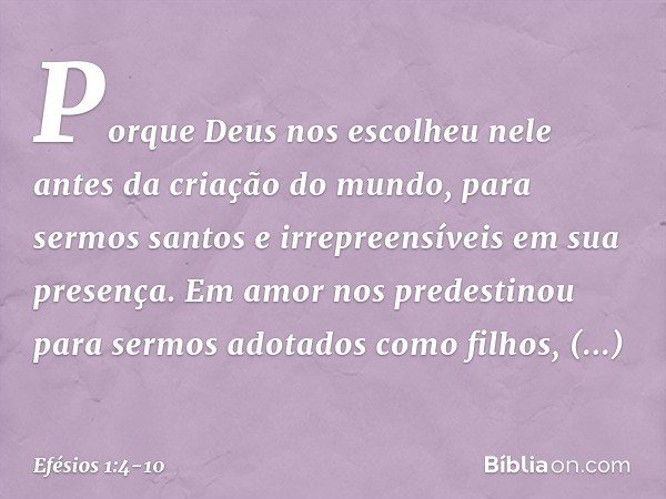 Efesios 1 4 10 Biblia