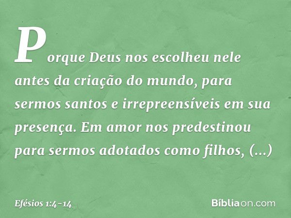 Efesios 1 4 14 Biblia