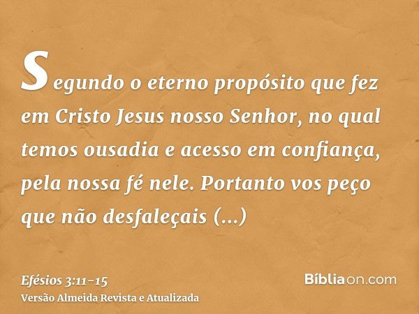 Efésios 3:11-15 - Bíblia