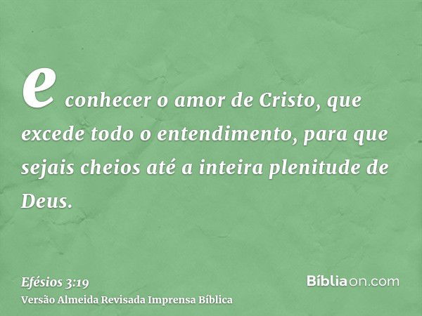 Efésios 3:19 - Bíblia