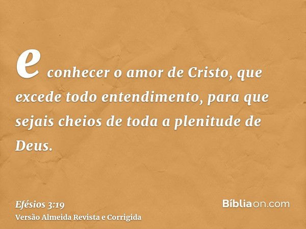 Efésios 3:19 - Bíblia