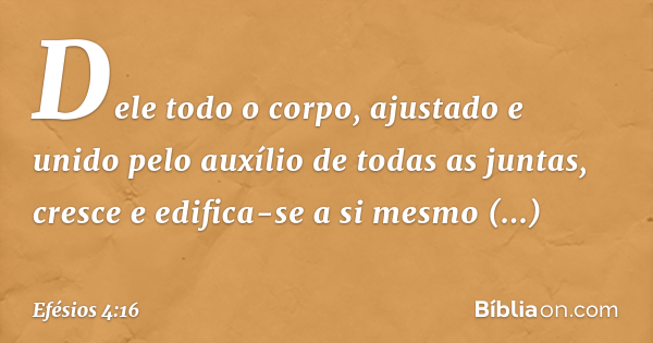 Efésios 4:16 (Corpo bem ajustado) - Bíblia