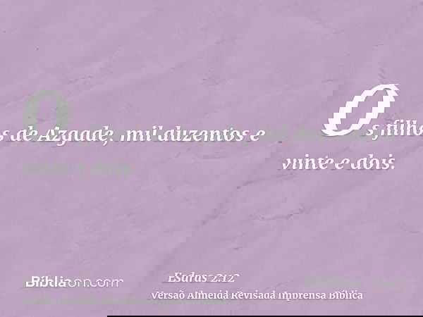 Os filhos de Azgade, mil duzentos e vinte e dois.