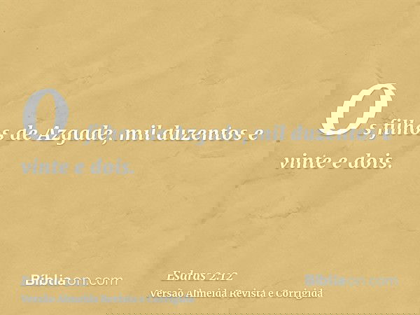 Os filhos de Azgade, mil duzentos e vinte e dois.