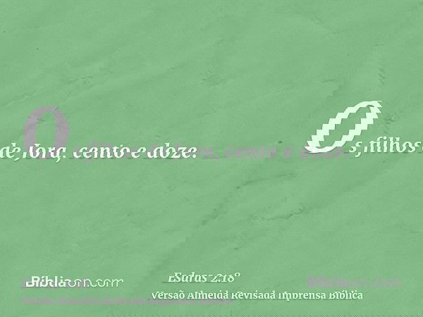 Os filhos de Jora, cento e doze.