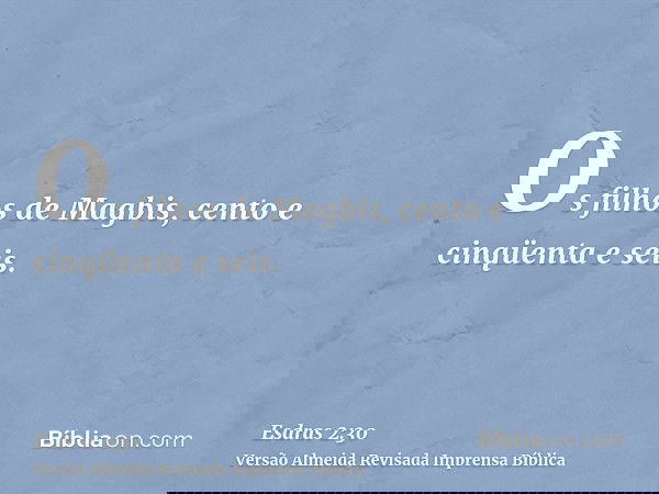 Os filhos de Magbis, cento e cinqüenta e seis.