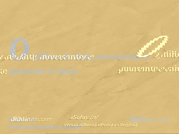 Os filhos de Zatu, novecentos e quarenta e cinco.