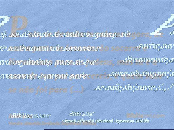 versiculo biblico ester 4 14