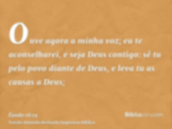 Ouve agora a minha voz; eu te aconselharei, e seja Deus contigo: sê tu pelo povo diante de Deus, e leva tu as causas a Deus;