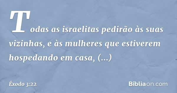 êxodo 3 22 explicação