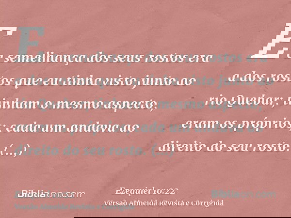E a semelhança dos seus rostos era a dos rostos que eu tinha visto junto ao rio Quebar; tinham o mesmo aspecto, eram os próprios; cada um andava ao direito do s
