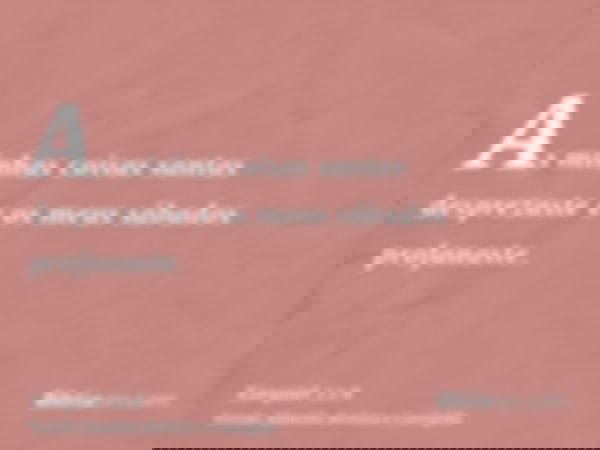 As minhas coisas santas desprezaste e os meus sábados profanaste.