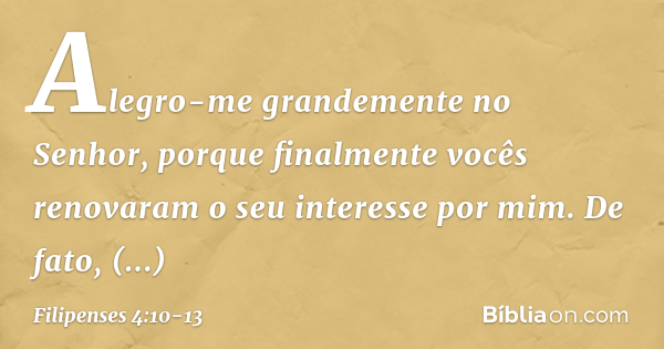 Filipenses 4:10-13 - Bíblia