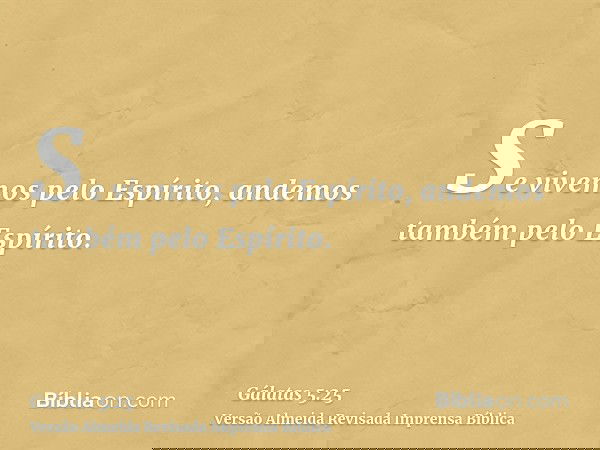Se vivemos pelo Espírito, andemos também pelo Espírito.