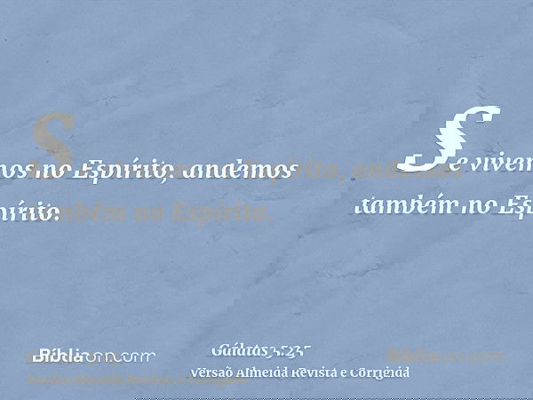 Se vivemos no Espírito, andemos também no Espírito.