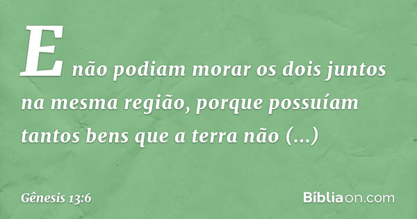 Gênesis 13:6 - Bíblia
