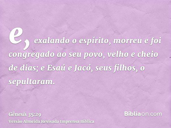 Gênesis 35:16-29  Acervo Digital Cristão