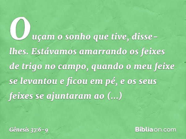 Gênesis 37:6-9 - Bíblia