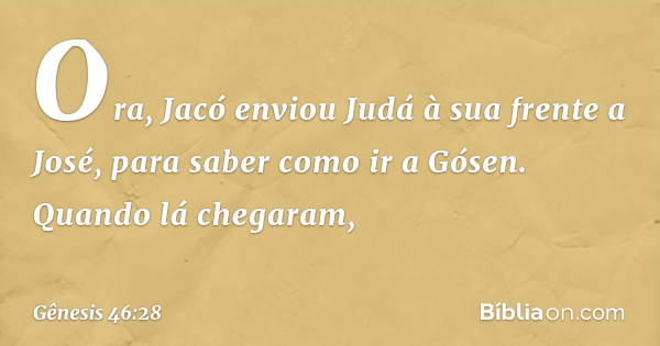 Gênesis 46:28 - Bíblia