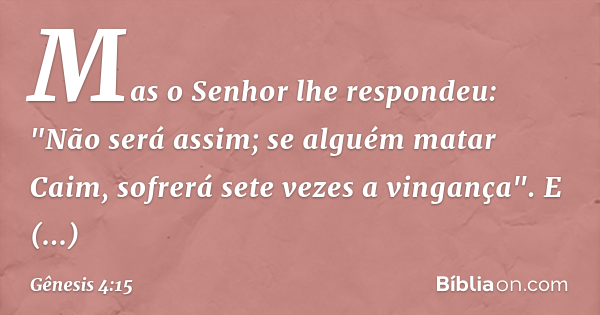 Capítulo 4-14] Não Podemos Nos Tornar Descendentes de Caim (Gênesis 4:16-24)