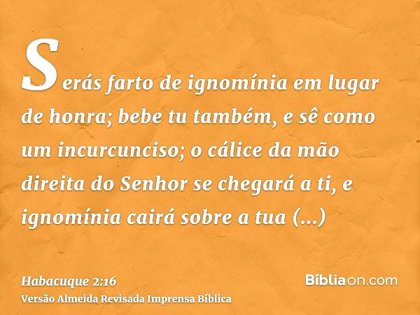 Habacuque 2:16 - Bíblia
