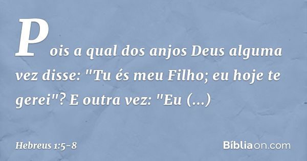 hebreus 1 5 6 7 8