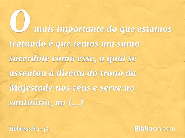 Hebreus 8:1-13 - Bíblia