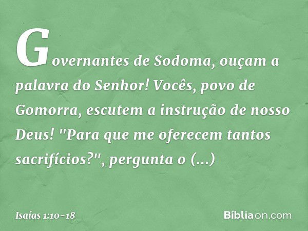 Isaías 1:10-18 - Bíblia