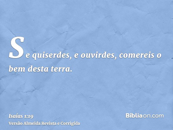 Isaías 1:19 (O melhor desta terra) - Bíblia