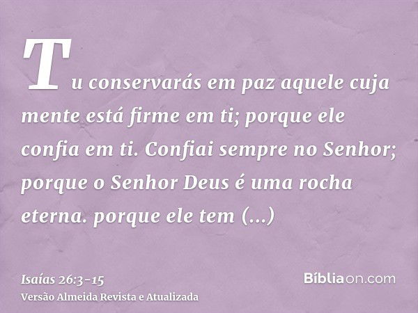 O justo confia em Deus. Você que habita Salmo 91 - Pensador