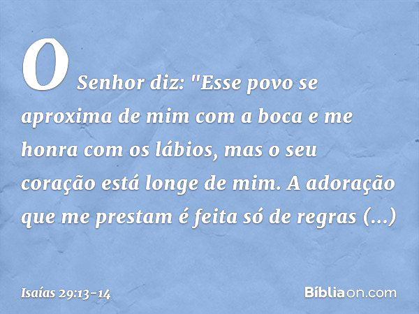 Palavra do dia - Isaías 29 versículo 13, Isaías 29:13 #palavradodia