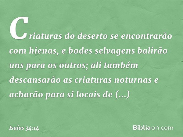 versiculo dela biblia isaías 34 14