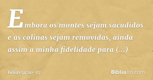 Isaías 54:10-17 - Bíblia