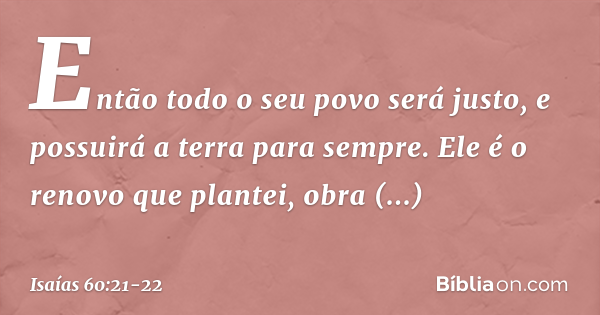 Isa As Eu O Senhor Farei Acontecer B Blia