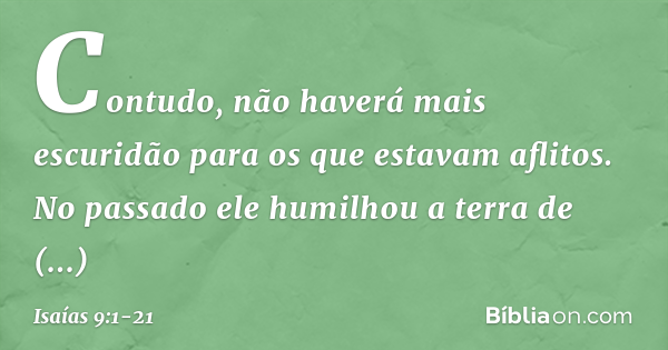 Isaías 9 Estudo: O Messias Prometido