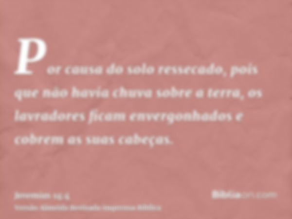 Por causa do solo ressecado, pois que não havia chuva sobre a terra, os lavradores ficam envergonhados e cobrem as suas cabeças.