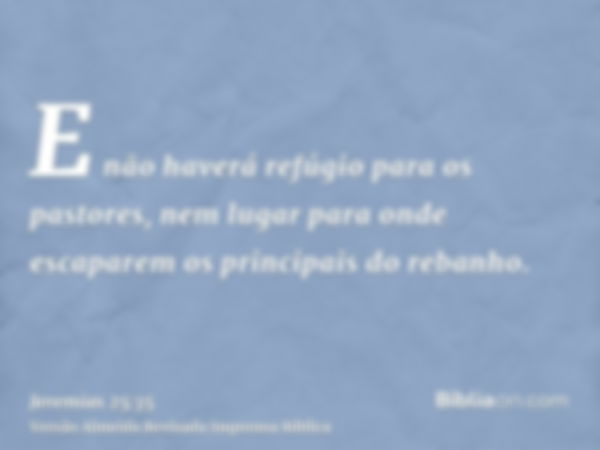 E não haverá refúgio para os pastores, nem lugar para onde escaparem os principais do rebanho.