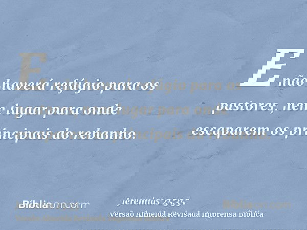 E não haverá refúgio para os pastores, nem lugar para onde escaparem os principais do rebanho.
