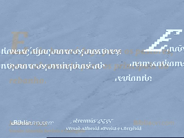 E não haverá fuga para os pastores, nem salvamento para os principais do rebanho.