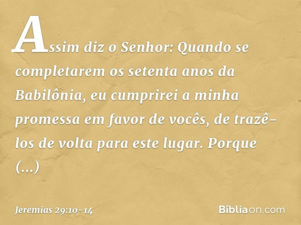 Jeremias 29:10-14 - Bíblia